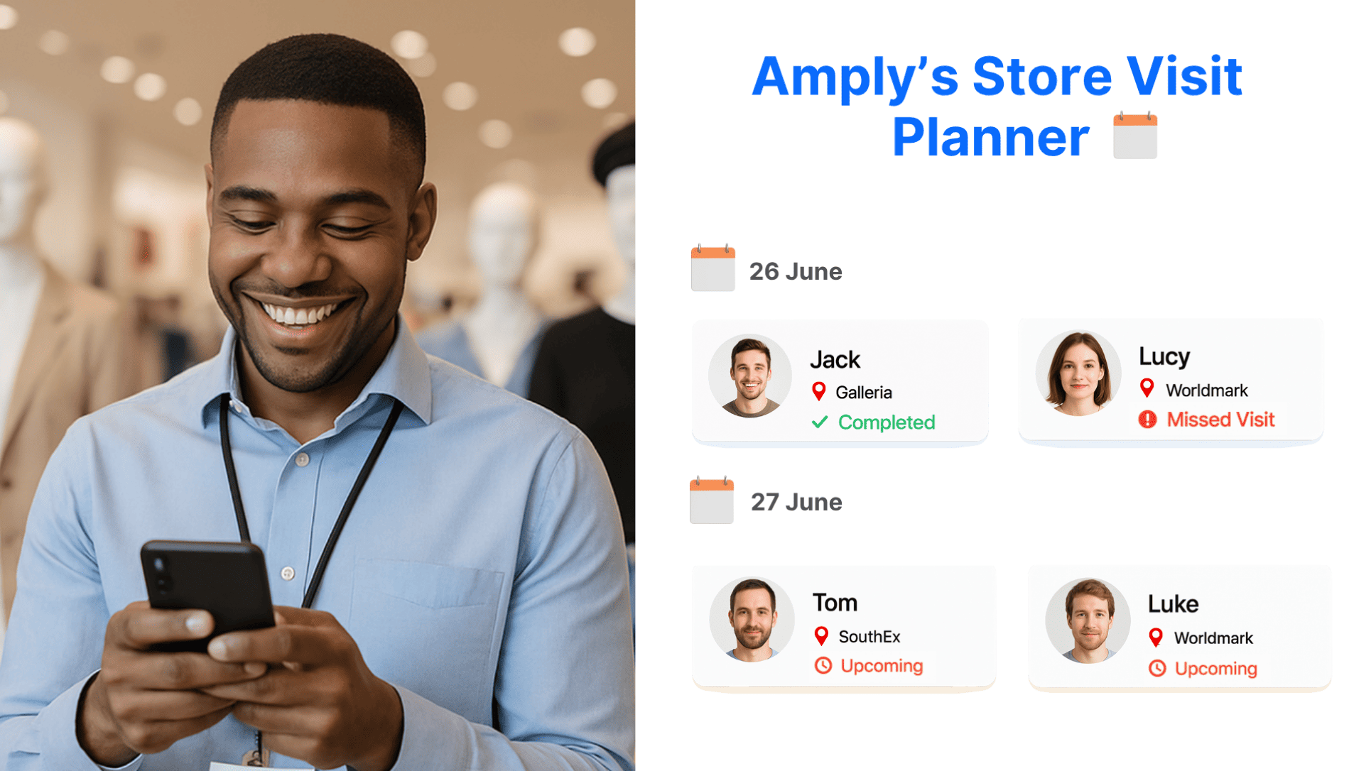 Amply's Store Visit Planner – Monthly Plans, Zero Hassle