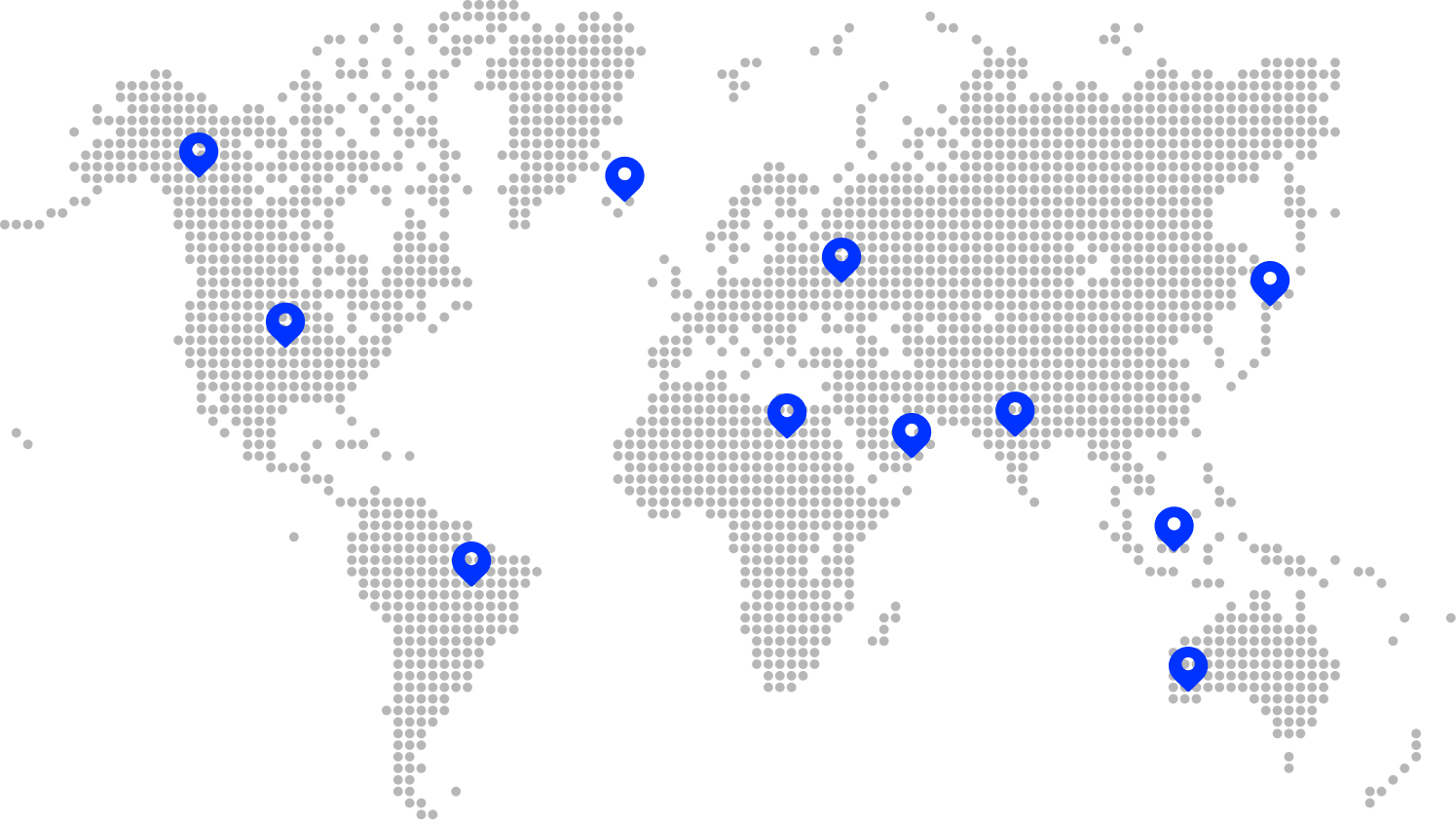World map with store locations