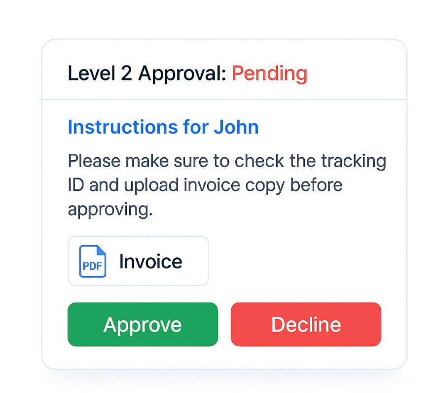 Approver instructions